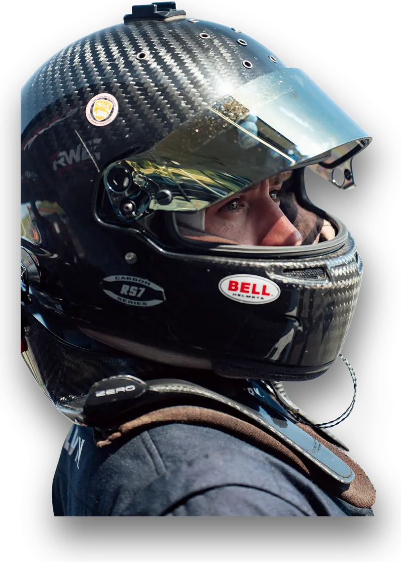 Spencer Schmidt wearing a Bell carbon helmet